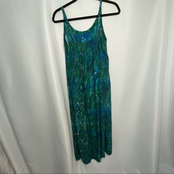 LA LUNA LOCA Tie Dye Floral Rayon maxi sun dress Size Medium - Picture 2 of 6